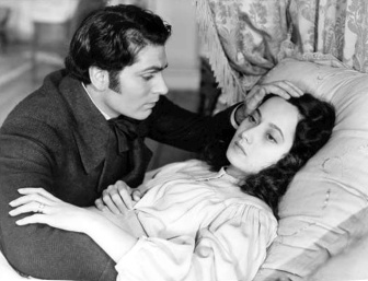 Photo of Sir Laurence Olivier and Merle Oberon from the 1939 film Wuthering Heights.
